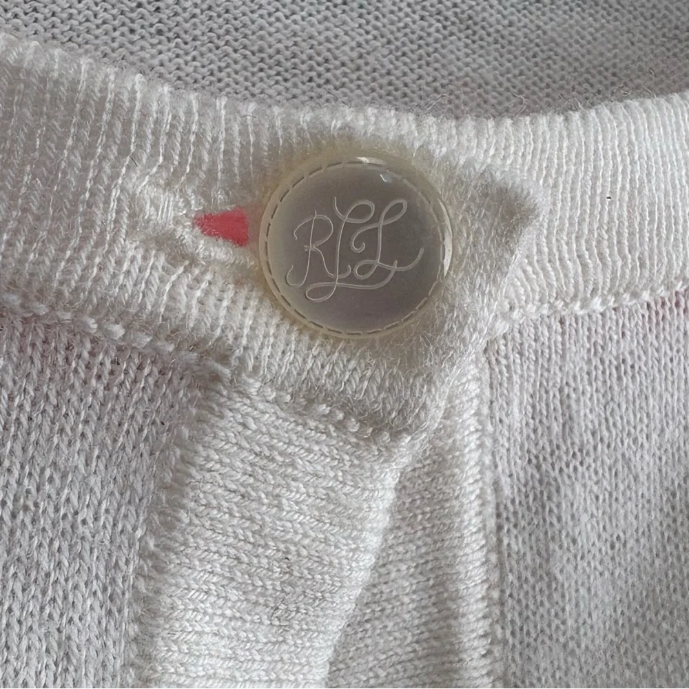 Lauren Ralph Lauren Ivory Cardigan Short Sleeve Button Light Sweater Size M - Picture 5 of 7